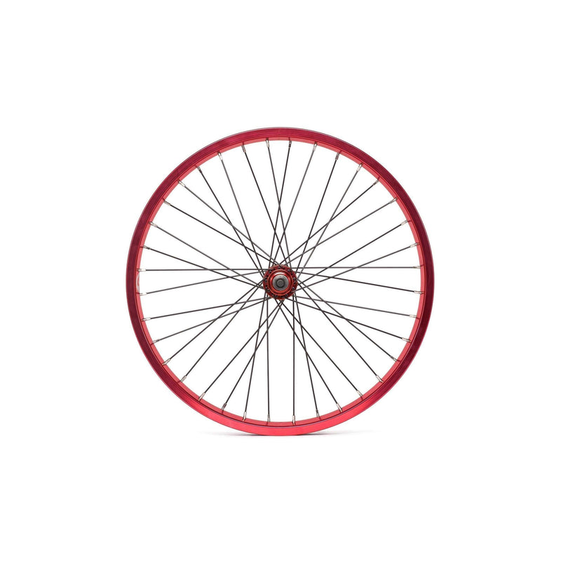 SALT EVEREST FRONT WHEEL with red 36mm wide summit rim and sealed front hub for BMX bikes