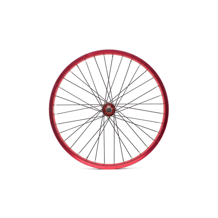 SALT EVEREST FRONT WHEEL with red 36mm wide summit rim and sealed front hub for BMX bikes