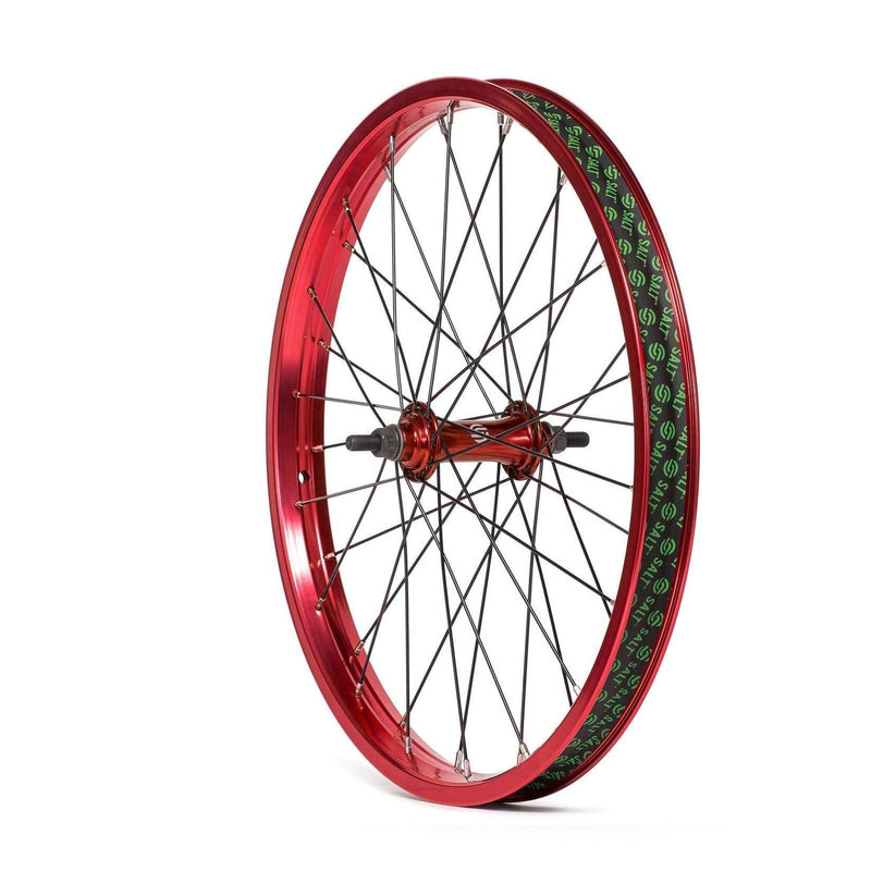 SALT EVEREST front wheel with red 36mm wide Summit rim and sealed alloy hub for BMX bikes