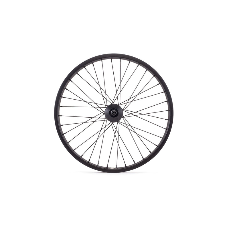 Salt EX front wheel with 36mm Valon street rim and sealed hub, black and purple splatter design.