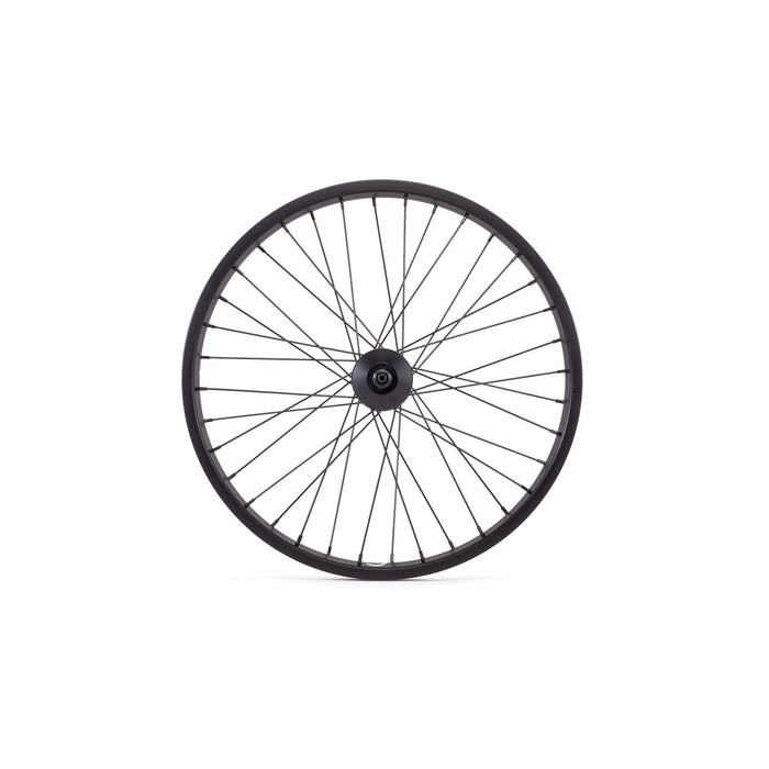 Salt EX front wheel with 36mm Valon street rim and sealed hub, black and purple splatter design.