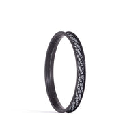 Black Salt Fraction Rim for 16" and 18" wheels, featuring reinforced single wall, double pin joint, and wider profile with rim tape.