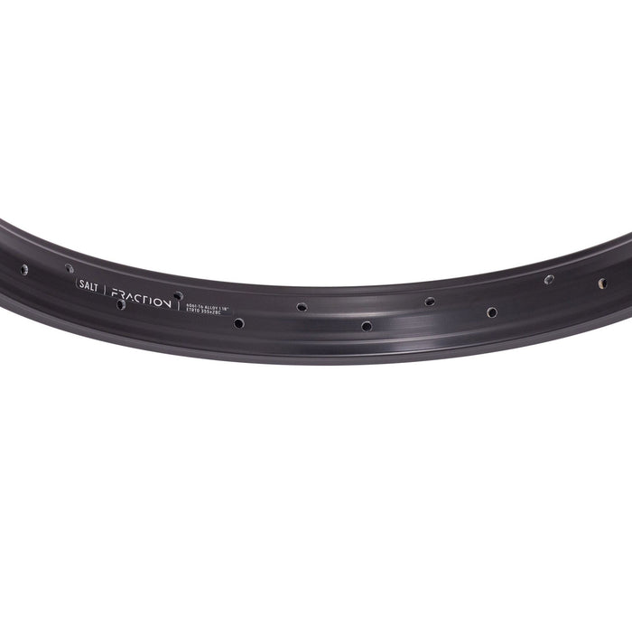 Black Salt Fraction Rim for 16" wheels, featuring 28 spoke holes and reinforced single wall design.