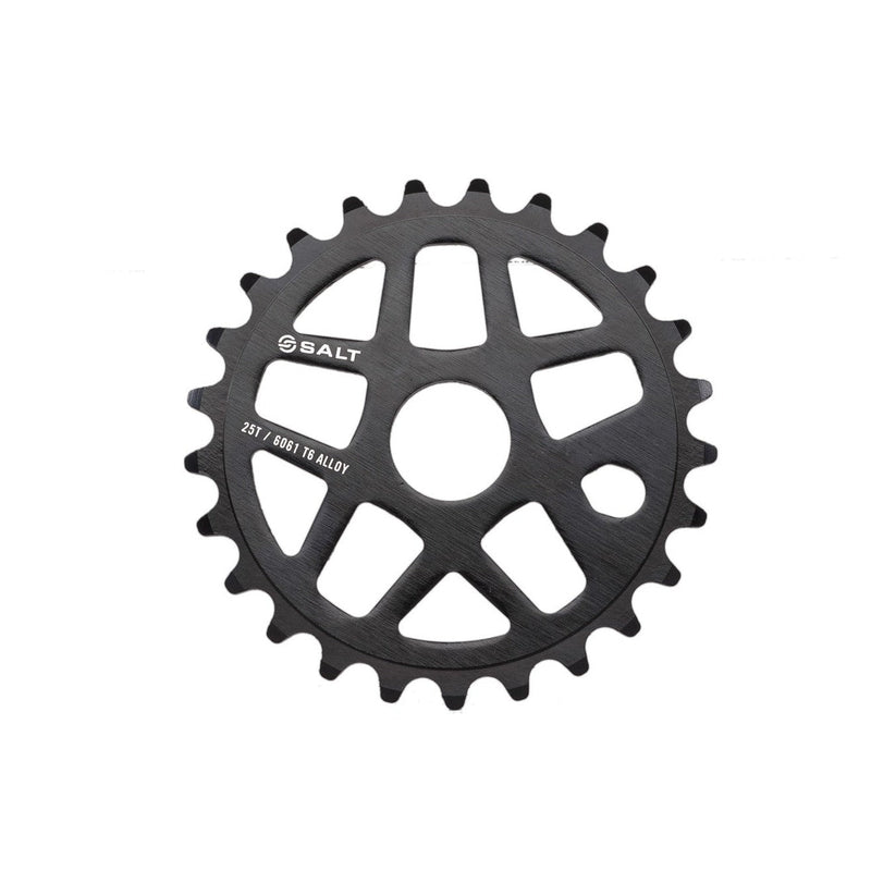Black Salt Gateway Alloy Sprocket with 5mm thick 6061-T6 alloy and reinforced bolt area for BMX bikes