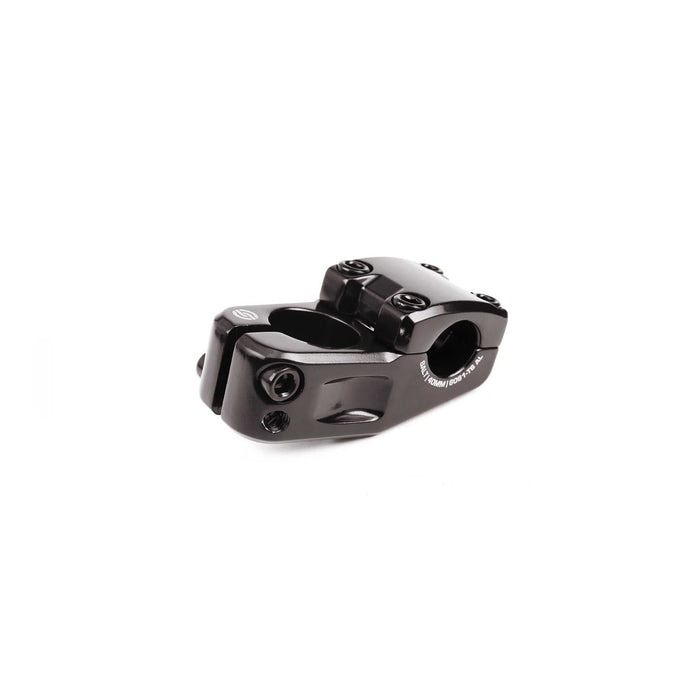 Black SALT Junior Toploader stem for BMX bikes with short reach and forged alloy finish