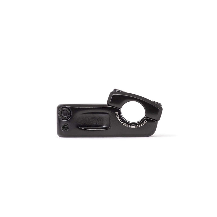 Black SALT Junior Toploader stem for BMX bikes with 33mm rise and 40mm reach made from 6061-T6 alloy