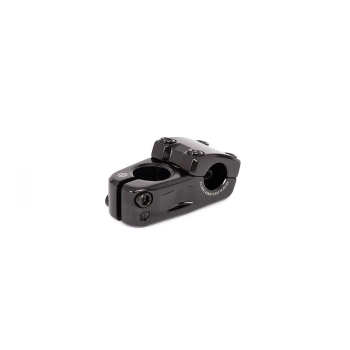 Black SALT Junior Toploader stem for BMX bikes with 33mm rise and 40mm reach, made from lightweight forged 6061-T6 alloy.