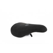 Black SALTPLUS PIVOTAL SEAT with embossed top cover and plastic bumpers, compatible with Pivotal seat posts.