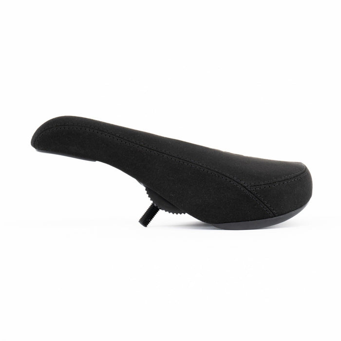 Black SALTPLUS PIVOTAL SEAT, embossed top cover with plastic bumpers, compatible with Pivotal seat posts.