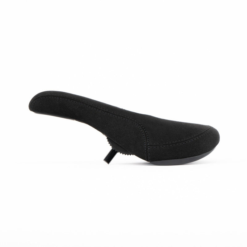 Black SALTPLUS PIVOTAL SEAT, embossed cover, plastic bumpers, compatible with Pivotal seat posts.