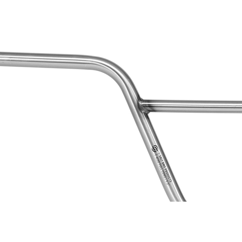 SALT PRO 2 Piece Handlebar in chrome finish, seamless chromoly, 9-inch rise, plain gauge design.