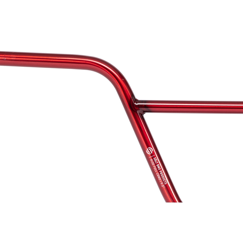 SALT PRO 2 Piece Handlebar in Translucent Red, full chromoly material, 9.5" rise.