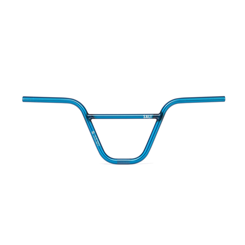 SALT PRO 2 Piece Handlebar in Translucent Blue, full chromoly with 9" rise and 29.5" width.