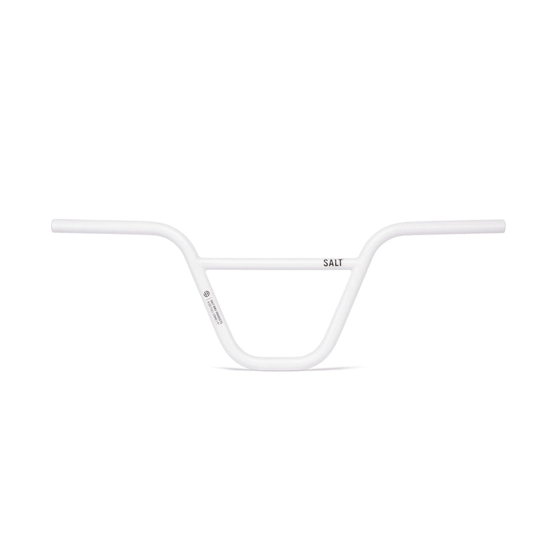SALT PRO 2 PIECE HANDLEBAR in white, seamless chromoly, 9" or 9.5" rise, available in multiple colors.