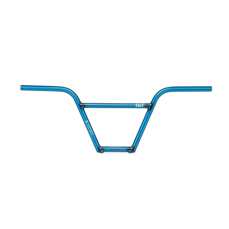 SALT PRO 4 PIECE HANDLEBAR in translucent blue full chromoly with 9.5" height and 29.5" width for BMX bikes