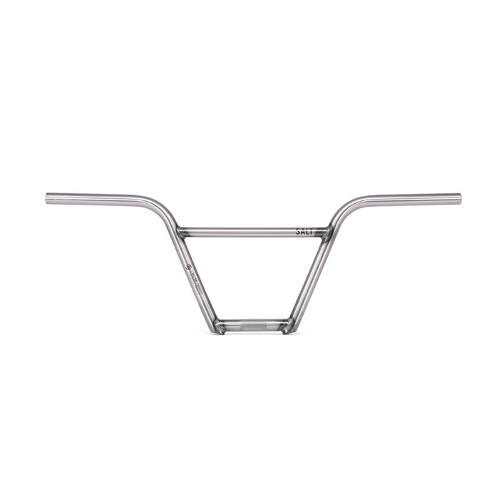 SALT PRO 4 Piece Handlebar in chrome, seamless full chromoly, with 9" or 9.5" size options, featuring backsweep and upsweep.