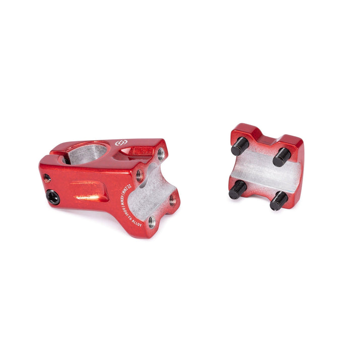 Salt Pro Frontload Stem in red with wider faceplate and Shark Tooth Clamping technology.