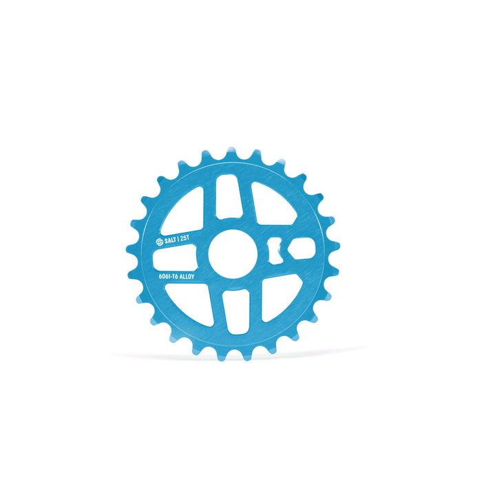 Blue SALT PRO SPROCKET made from 6061-T6 alloy with a 25t design.