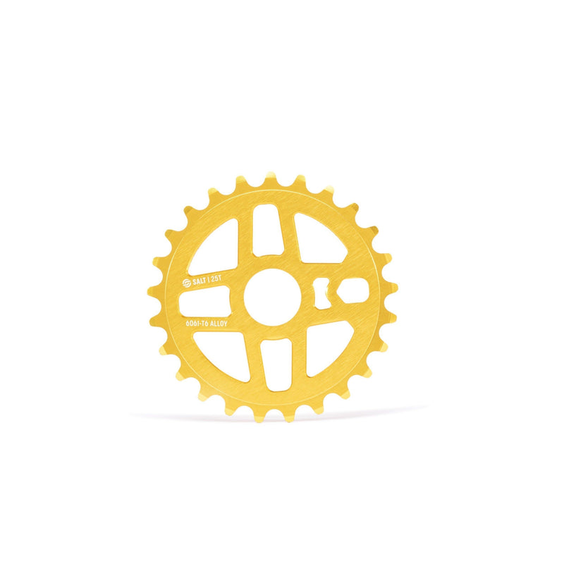Lightweight gold SALT PRO SPROCKET, 25t, 6061-T6 alloy.