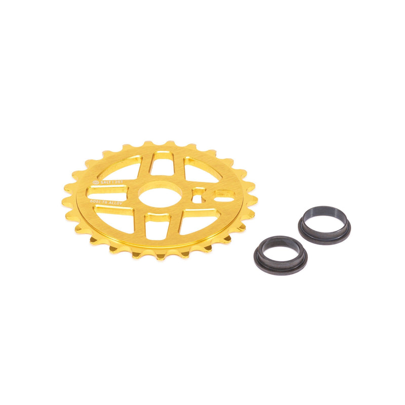 SALT PRO SPROCKET, gold alloy, with spindle adapters included.
