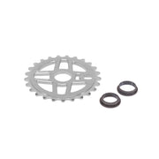 SALT PRO SPROCKET in polished silver with spindle adapters, lightweight 6061-T6 alloy.