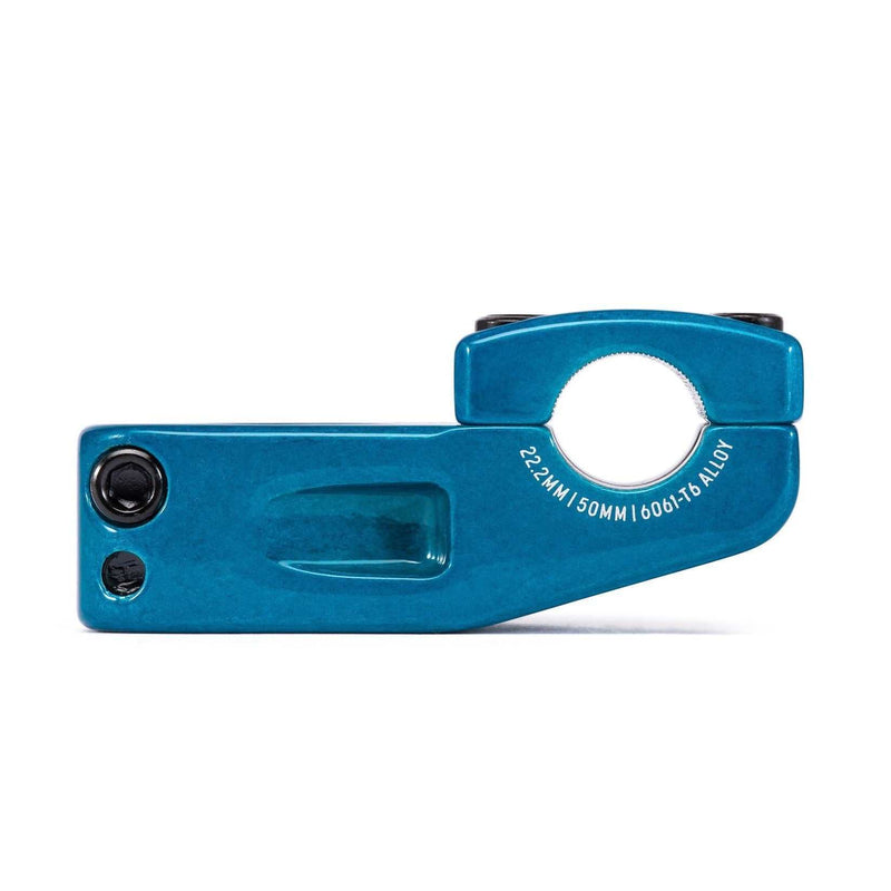 Blue SALT PRO TOPLOAD STEM with 48mm faceplate, 33mm rise, 50mm reach, and STC clamping for bar grip
