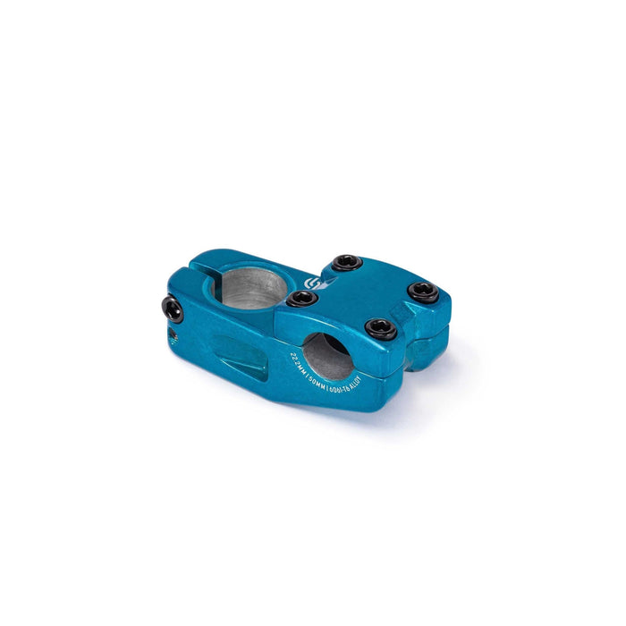Blue SALT PRO TOPLOAD STEM bicycle handlebar stem with wider clamping and top load design.