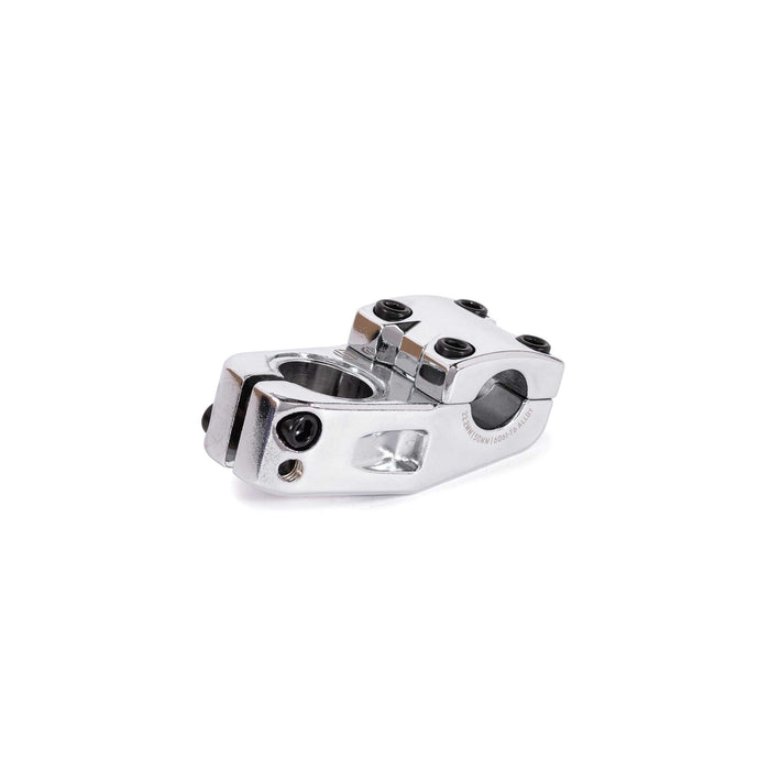 Silver SALT PRO TOPLOAD STEM with shark tooth clamping and wide 48mm faceplate for BMX bikes