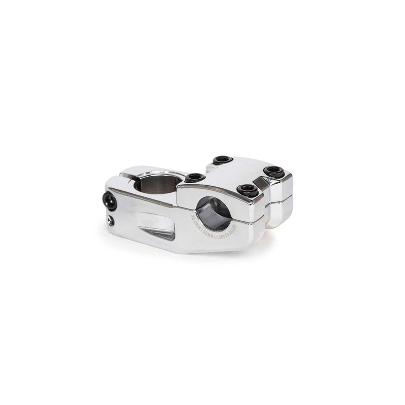 Chrome SALT PRO TOPLOAD STEM with 33mm rise, 50mm reach, alloy 6061-T6 forged finish, top loading design, and shark tooth clamping for BMX handlebars