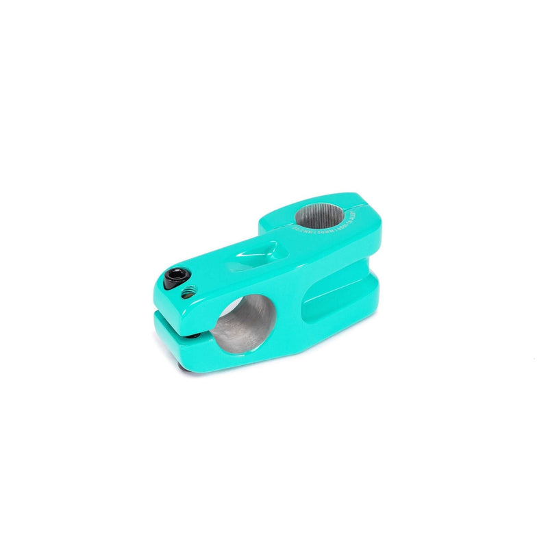 SALT PRO TOPLOAD STEM in teal alloy with 33mm rise and 50mm reach, featuring wide faceplate and STC clamping for secure grip.