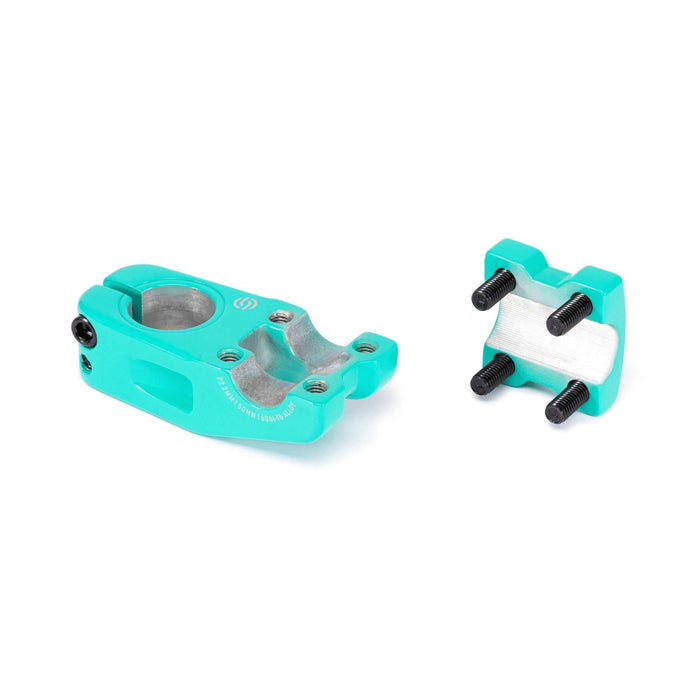 Blue Salt Pro Topload Stem with wide faceplate and shark tooth clamping for secure bar grip