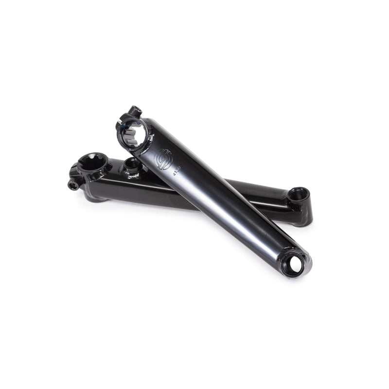 SALT REVO CRANK: black tubular square CrMo arms with a grind-friendly profile, 165mm length, includes 19mm sealed mid BB.