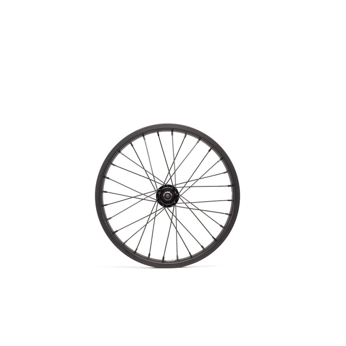 Black SALT ROOKIE front wheel with a low flange alloy hub and wide 35mm BEAM rim.