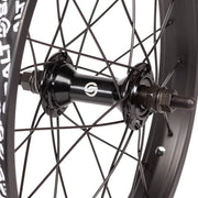 SALT ROOKIE front wheel in black with low flange alloy hub and 35mm BEAM rim, available in multiple sizes.