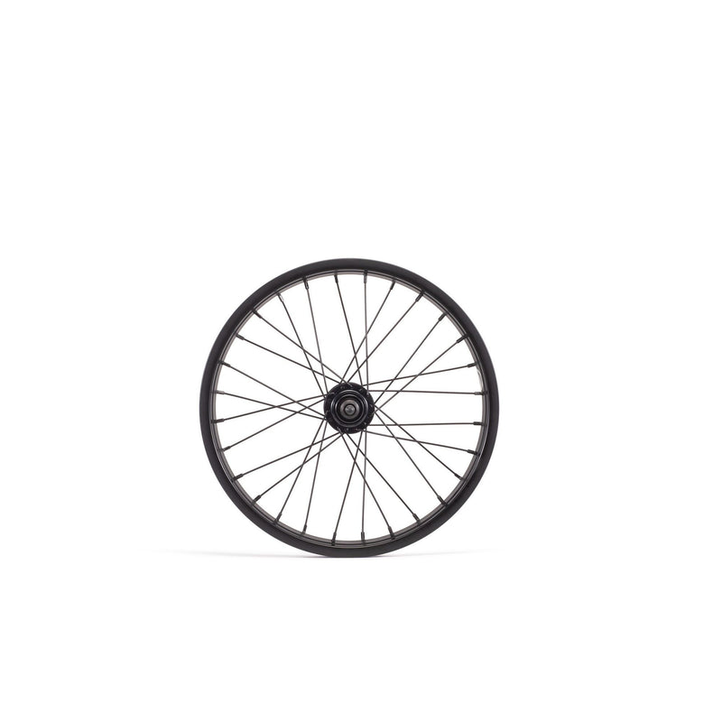 Black SALT ROOKIE freewheel rear wheel with alloy hub and 35mm single wall rim.