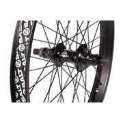 SALT Rookie cassette rear wheel with black 35mm Beam rim and 9t driver hub, available in 12" to 20" sizes.