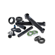 Black Salt Rookie Crank BMX replacement set with arms, spindle, hardware, and bottom bracket components