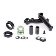 SALT ROOKIE CRANK BMX replacement set with arms, spindle, and bottom bracket, black color.