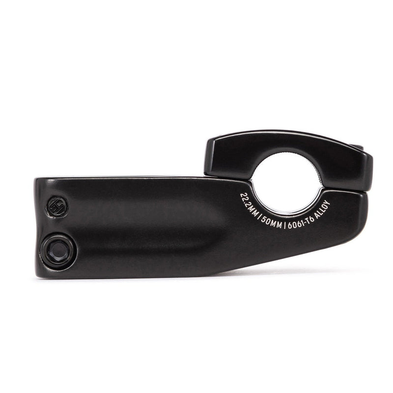 Black Salt Zion Stem with wide faceplate, STC technology, 31mm rise, and 50mm reach for secure bar grip.