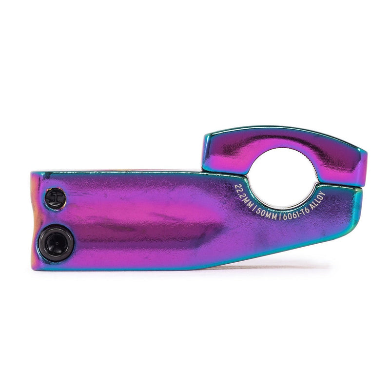 Top load SALT ZION STEM with wide faceplate, alloy 6061-T6, oil slick color.