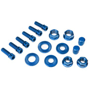 SALT nut and bolt set in blue, including bolts, axle nuts, and valve caps.