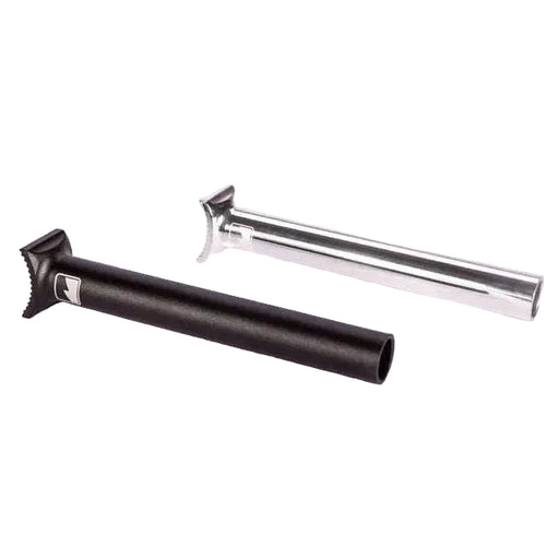 MERRITT PIVOTAL SEATPOST forged 6061 lightweight bike seatpost in black and silver with laser etched logos, 25.4mm x 200mm.