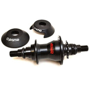 Black Stranger Ballast FC Hub with red logo, 6061-T6 aluminum shell, 9t driver, and Primo Freemix DSG and NDSG guards.