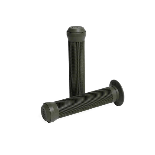 Fiend Team Grips Flanged black angled rib pattern durable Krayton rubber bicycle handlebar grips with nylon bar ends