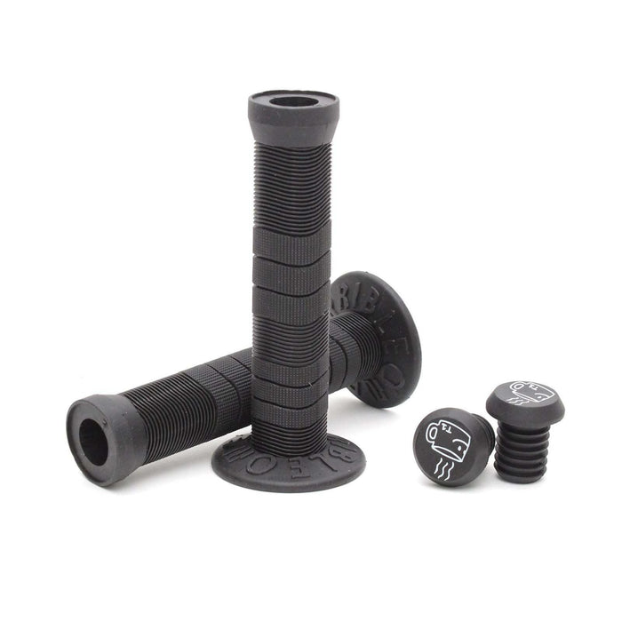 TERRIBLE ONE JOE RICH GRIPS black textured bicycle handlebar grips with matching bar ends, 145mm length, 114g per pair