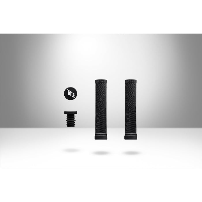 Black MTB FORM grips with proprietary rib pattern and bar ends for mountain and street bikes