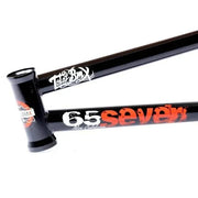 Black Total BMX 657 X frame with white and orange branding, made from multi-butted 4130 chromoly tubing.
