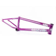 Purple TOTAL BMX 657 FRAME with multi butted chromoly tubing and oval chainstays for sprocket clearance