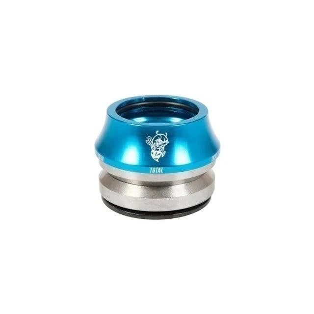 TOTAL BMX Killabee Headset with sealed bearings and blue 6061 alloy top cover featuring Killabee logo