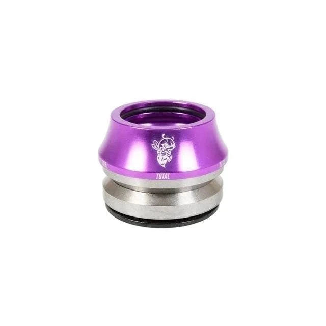 TOTAL BMX Killabee Headset with purple 15mm 6061t Alloy top cover and stamped Killabee logo